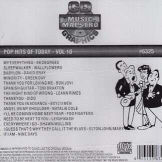 Music Maestro CG6325 - Pop Hits of Today - Volume 10