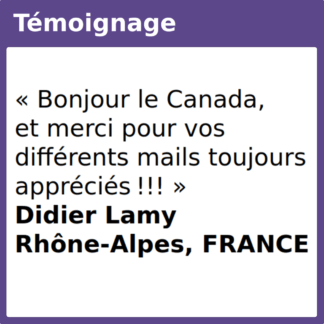 Témoignage Canada mails appréciés